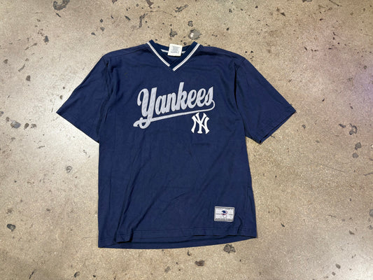 New York Yankees Spell Out Tee - Navy Size Large