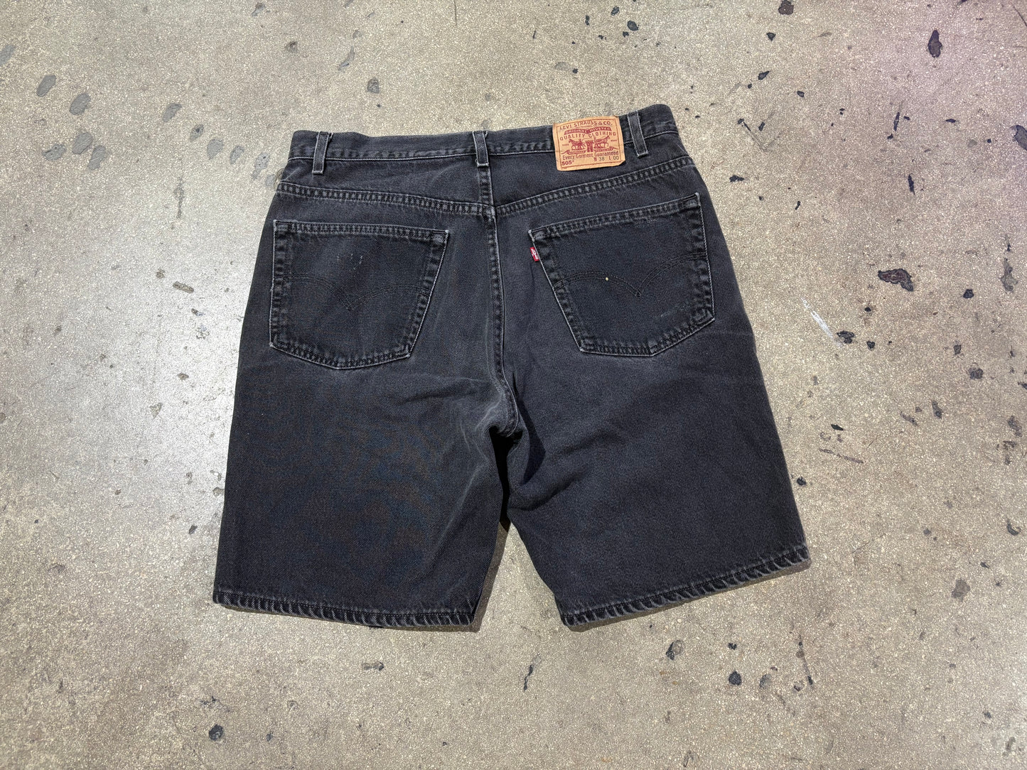 Levis 505 Denim Jean Shorts - Black Size 38