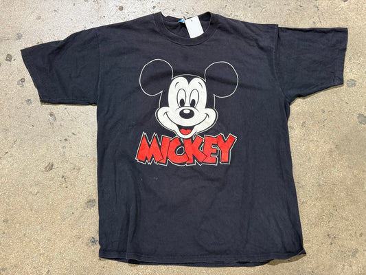 90s Disney Mickey Mouse MICKEY Tee - Black Size OSFA/XL