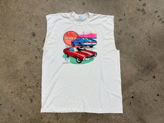 1998 Chrysler Corp AMX Muscle Car Sleeveless Tee - White Size XL (23x29.5)