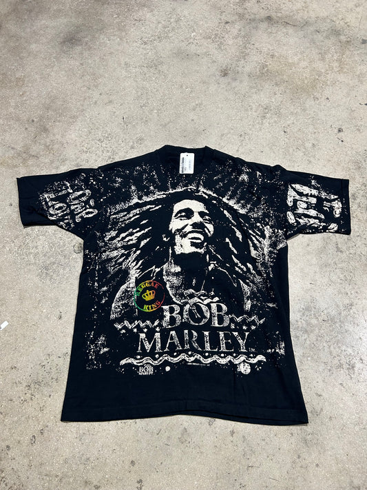 90s Bob Marley AOP Tee - Black Size XXL