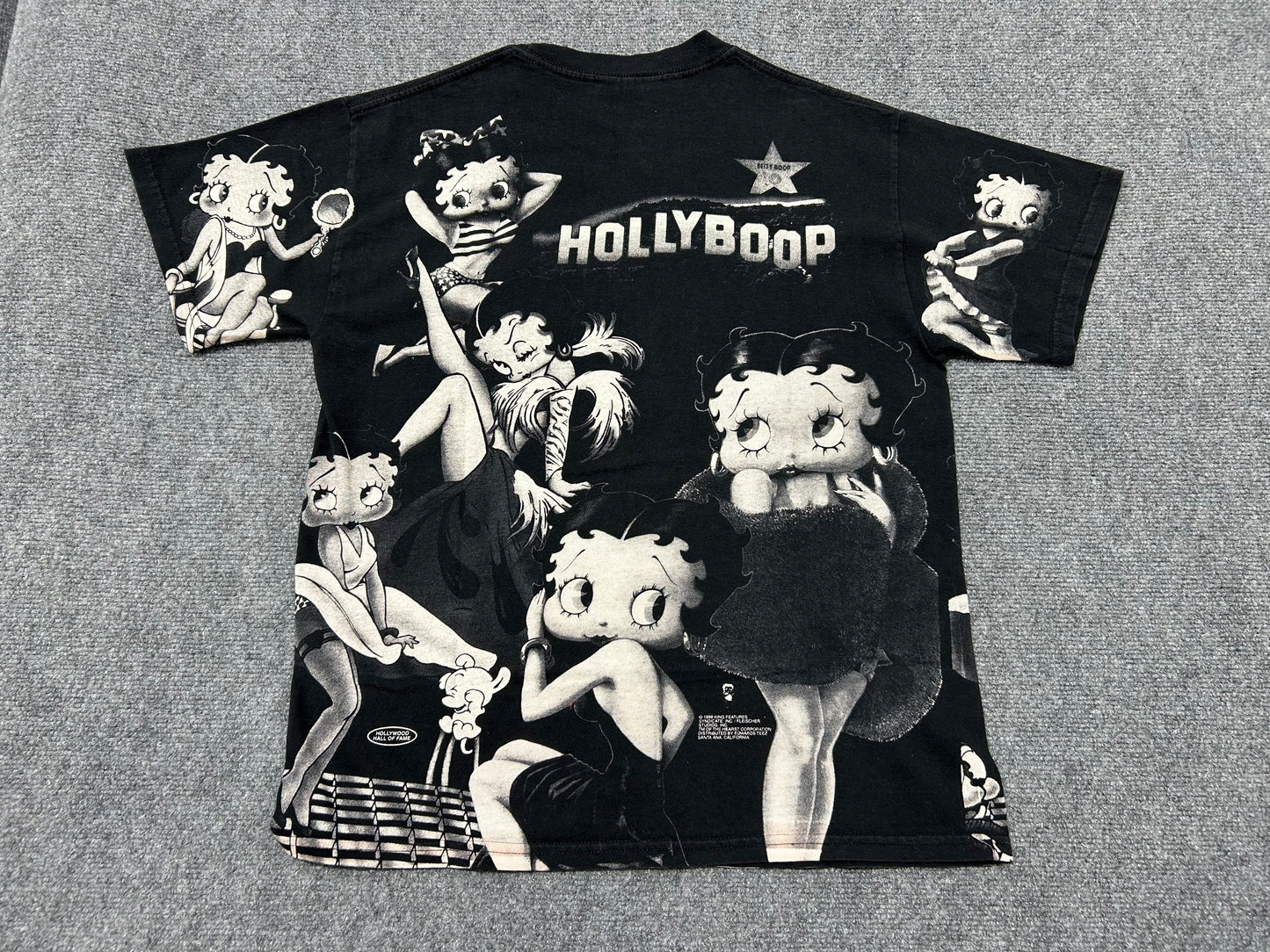 1998 Betty Boop HollyBoop AOP Tee - Black Size Large