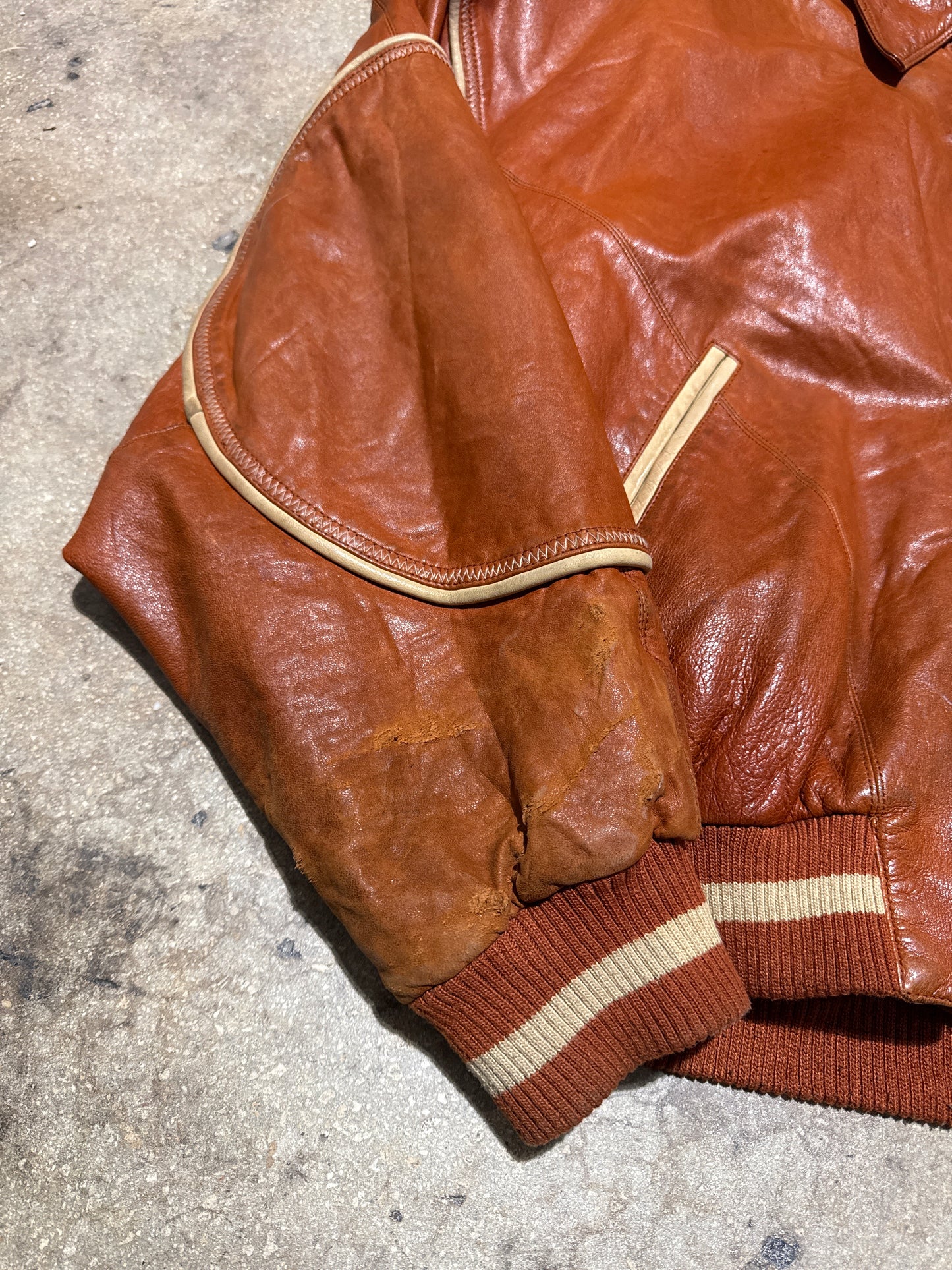 Pelle Pelle Baseball Champions Soda Club Jacket - Butta Pecan Size 46/XL