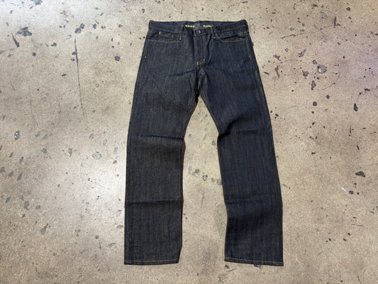 Evisu Goldsign Shiny Denim Jeans - Dark Wash/ Gold Size 36