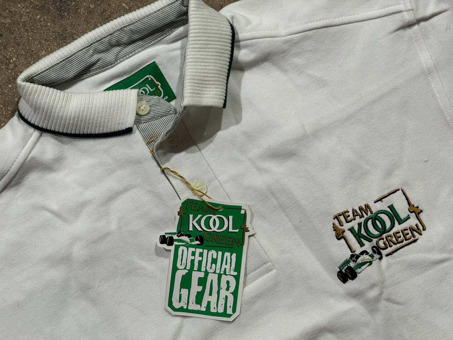 Team KOOL Green Polo Shirt - White Size XL