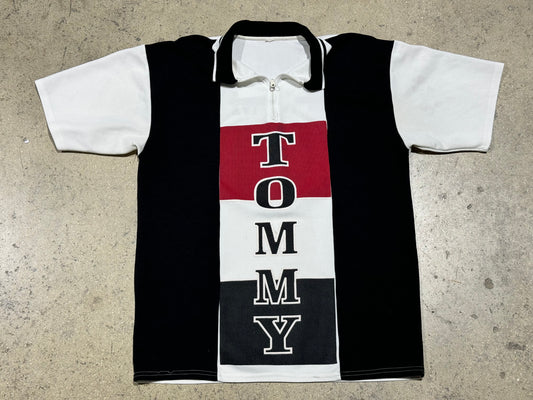 Bootleg Tommy Hilfiger Half Zip Polo Shirt - White Size XL