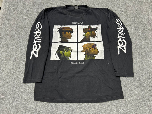 Gorillaz Demon Days Long Sleeve Tee - Black Size Large (con)