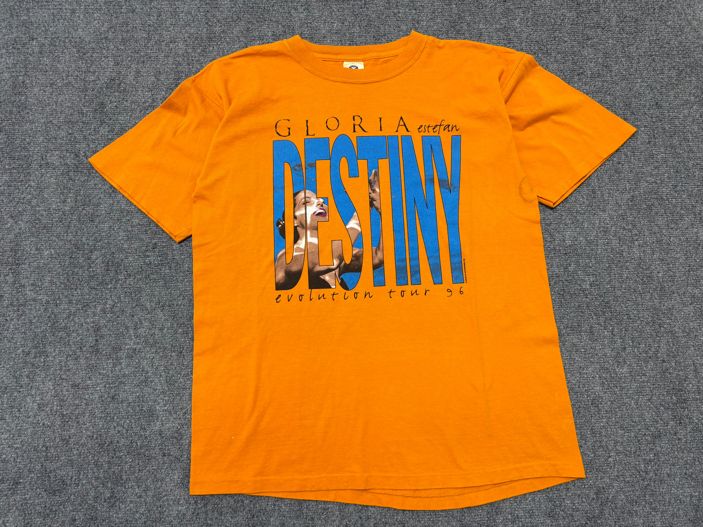 1996 Gloria Estefan Destiny Tour Tee - Orange Size Large