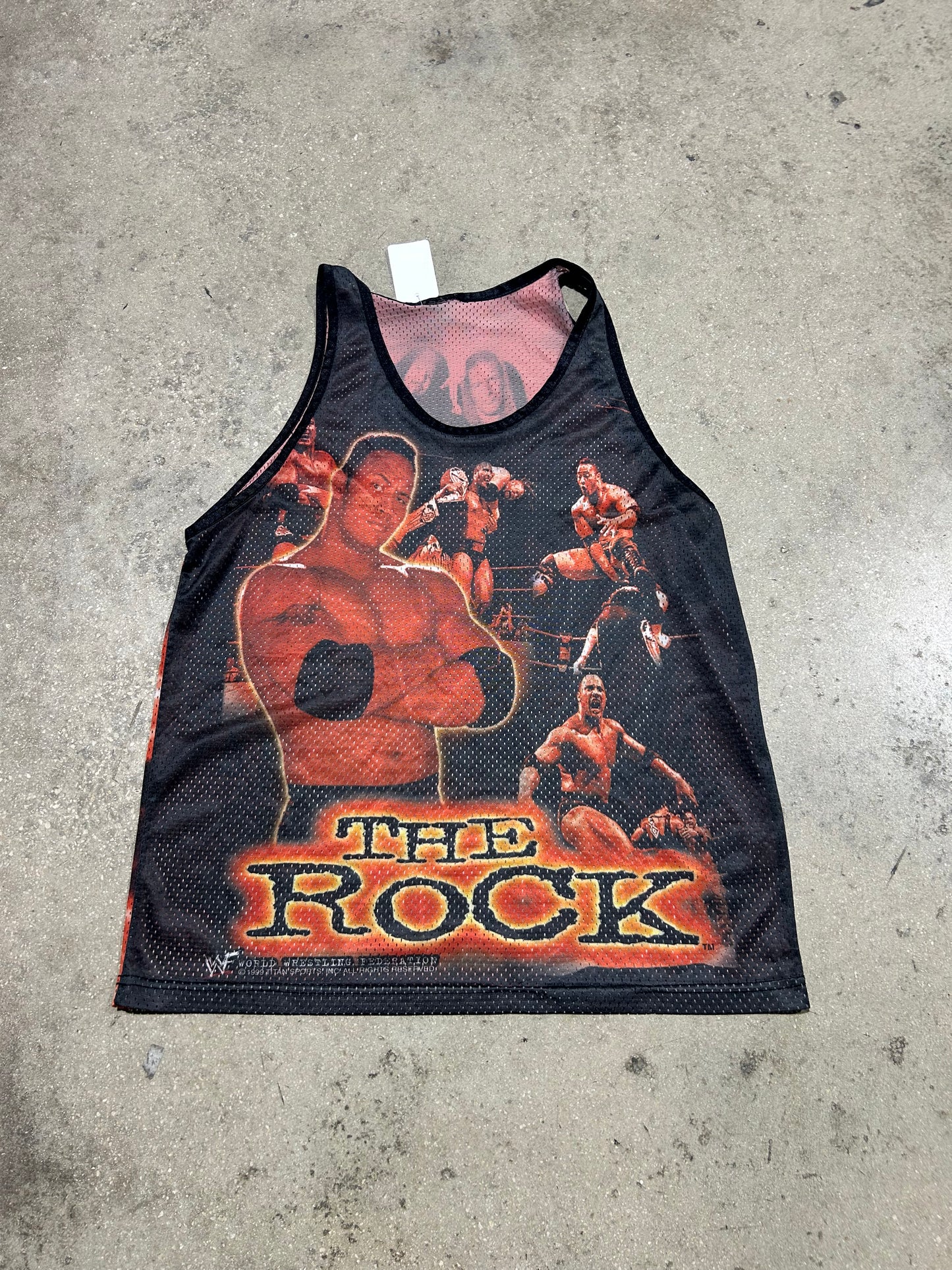 The Rock Mesh Tank Top - Red/Black Size XL