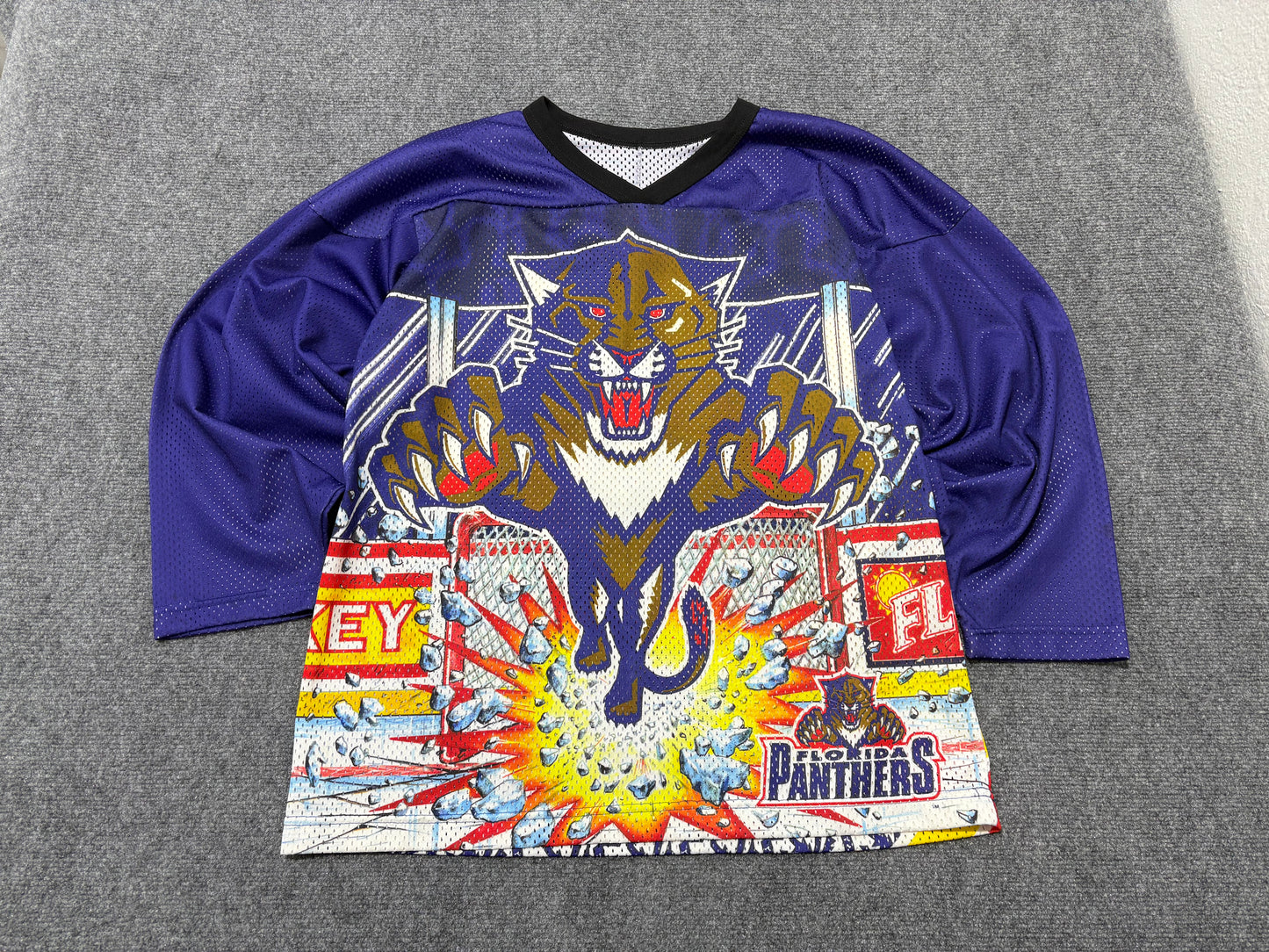 CCM Florida Panthers Breakthrough AOP Mesh Jersey - Blue Size Small/Medium