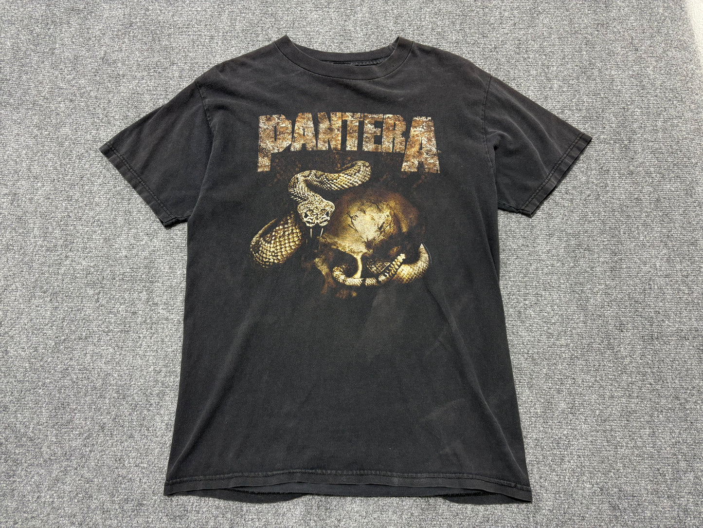 Pantera Rattle Snake Tee - Faded Black Size Medium