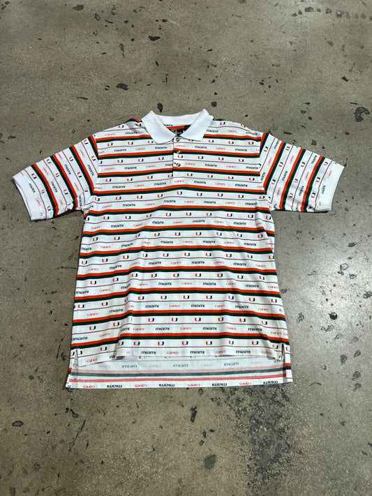 00s Chiliwear UM Hurricanes Polo Shirt - White Size XL