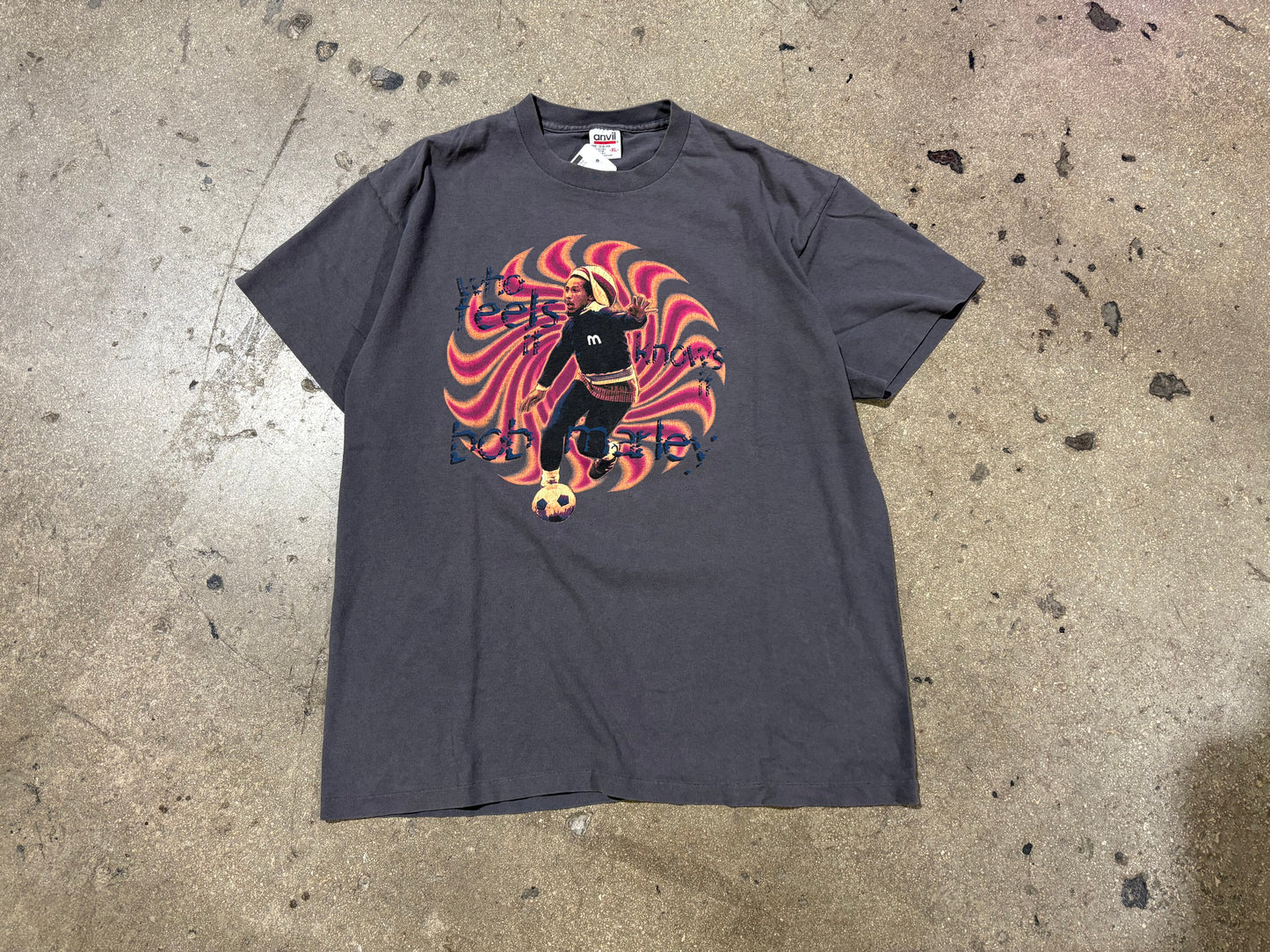 Who Feels It Knows It Bob Marley Tee - Grey Size XL
