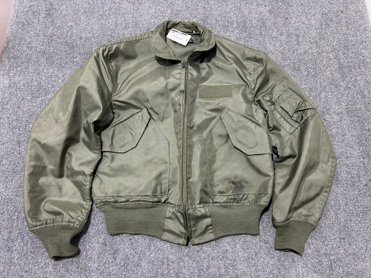 Military Nylon Bomber Jacket - Olive Size Medium