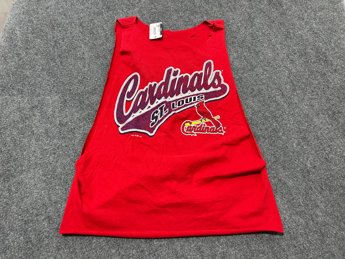1998 Cardinals Cut Off Tee - Red Size XL