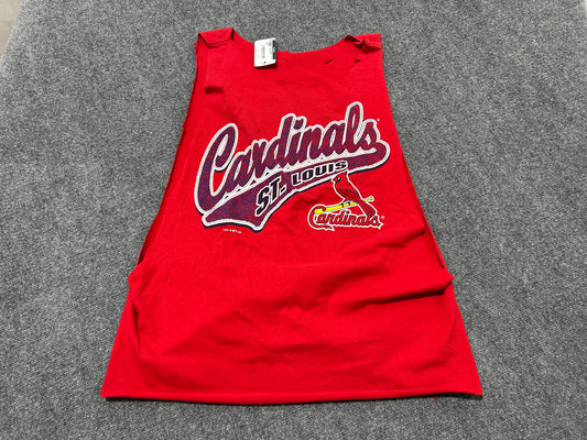 1998 Cardinals Cut Off Tee - Red Size XL