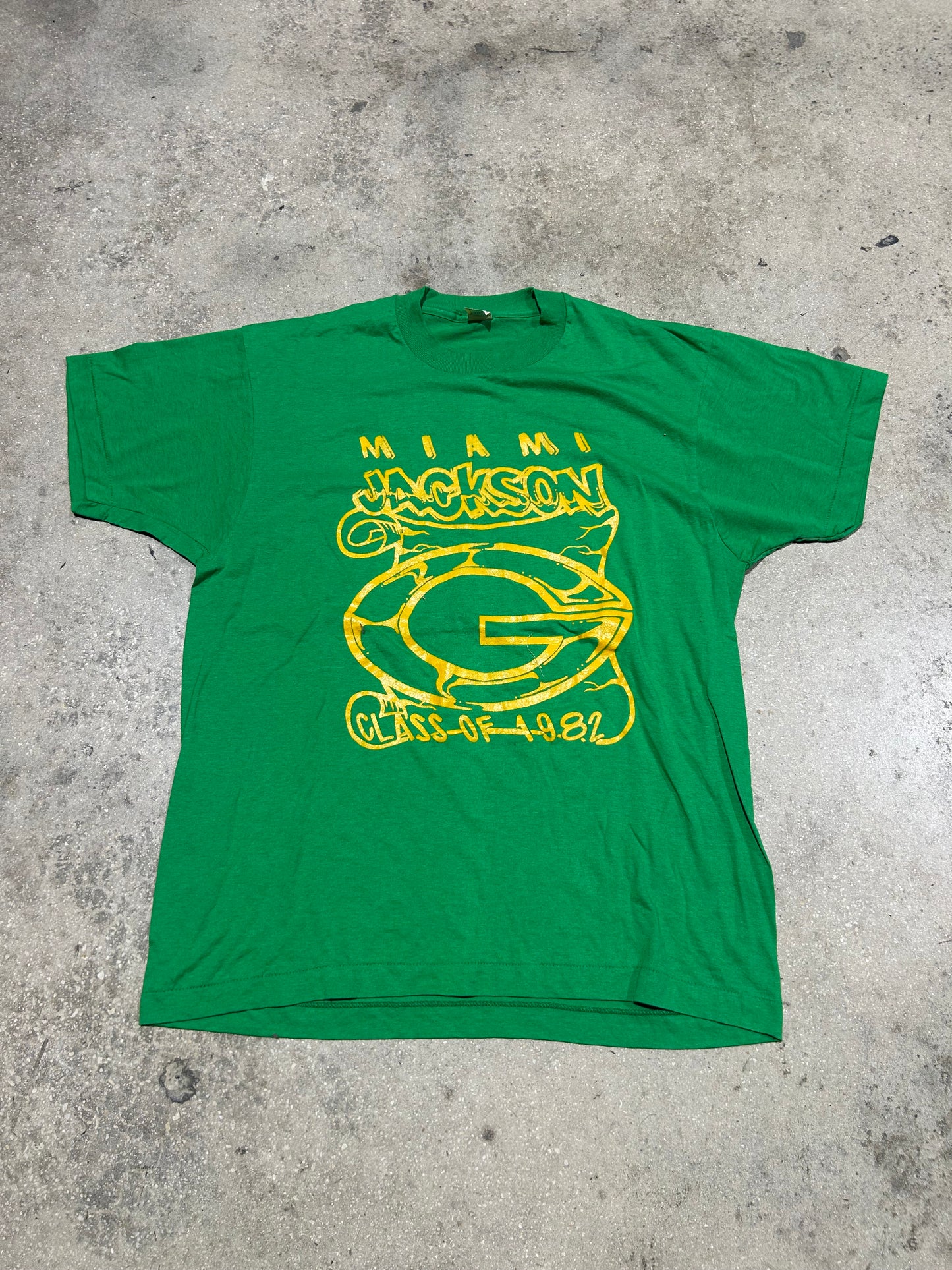 1982 Miami Jackson High School Tee - Green Size XL