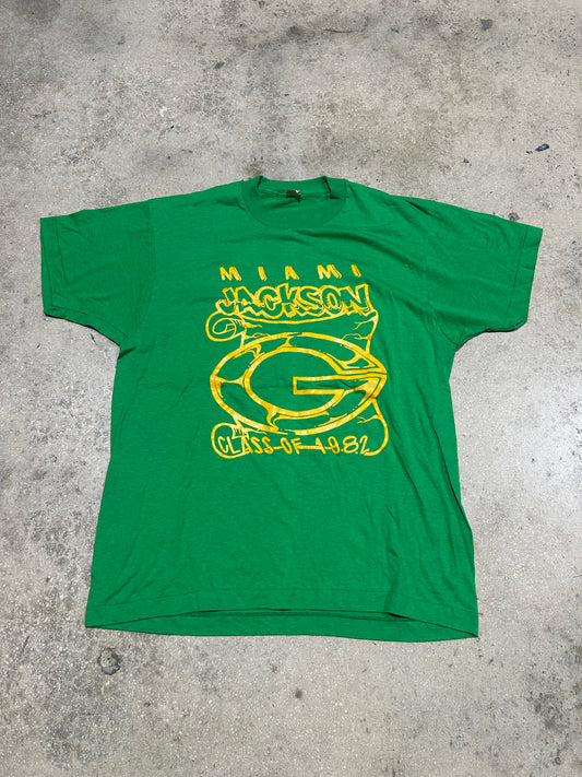 1982 Miami Jackson High School Tee - Green Size XL