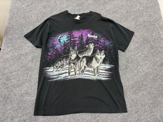 Alaska Wolf Tee - Black Size XL