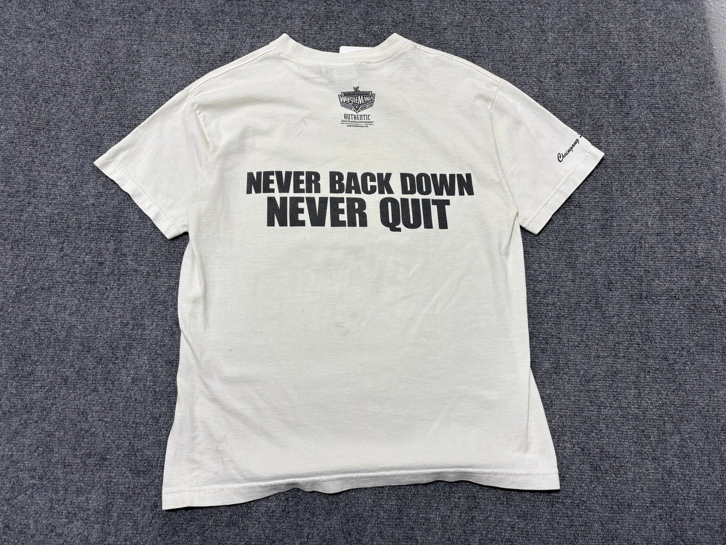 2005 John Cena Never Quit Tee - White Size Medium