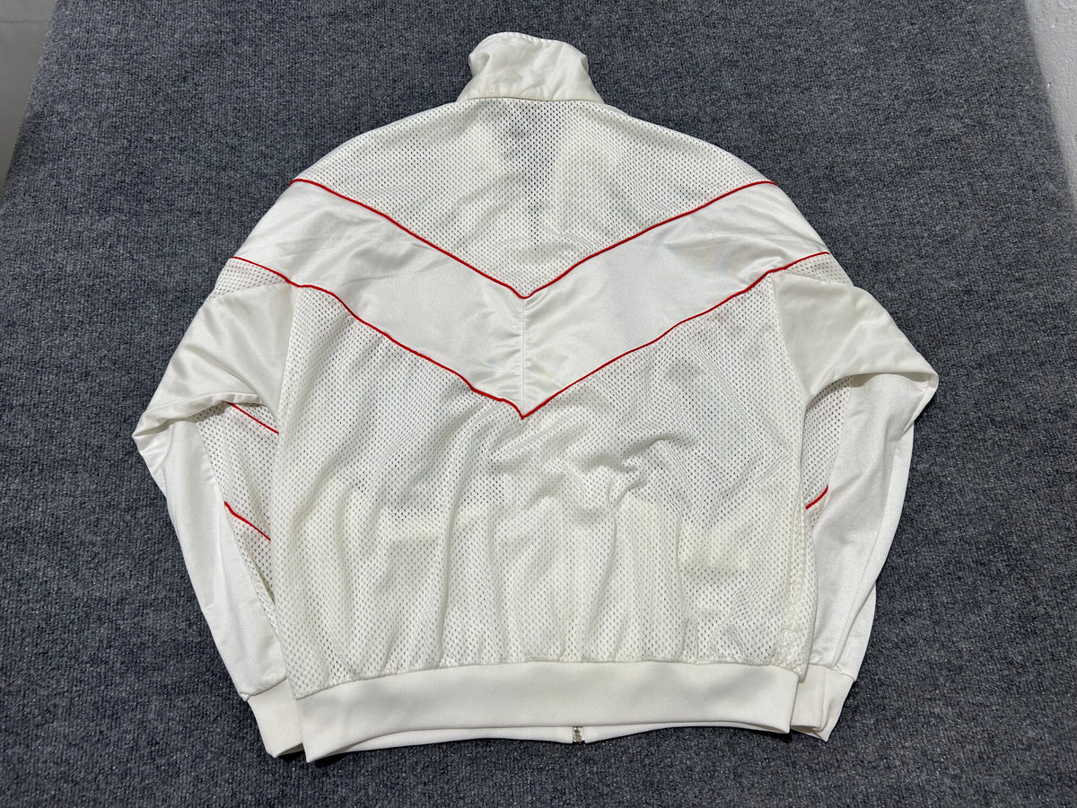 90s Nike Mesh Track Jacket - White/ Red Size Large