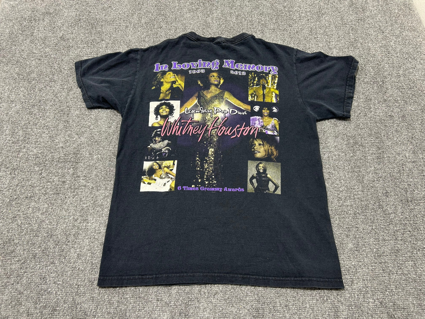 Whitney Houston Memorial Tee - Black Size Medium (con)