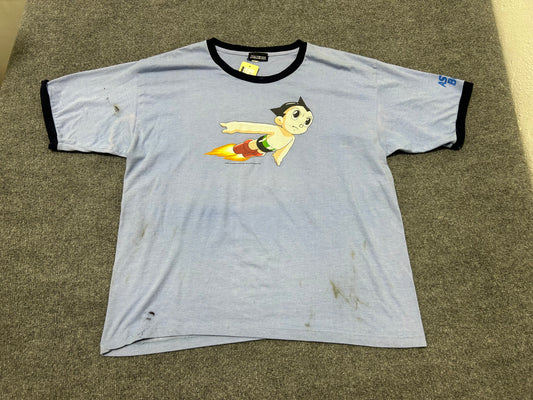 2003 Astro Boy Ringer Tee - Blue/Navy Size XL
