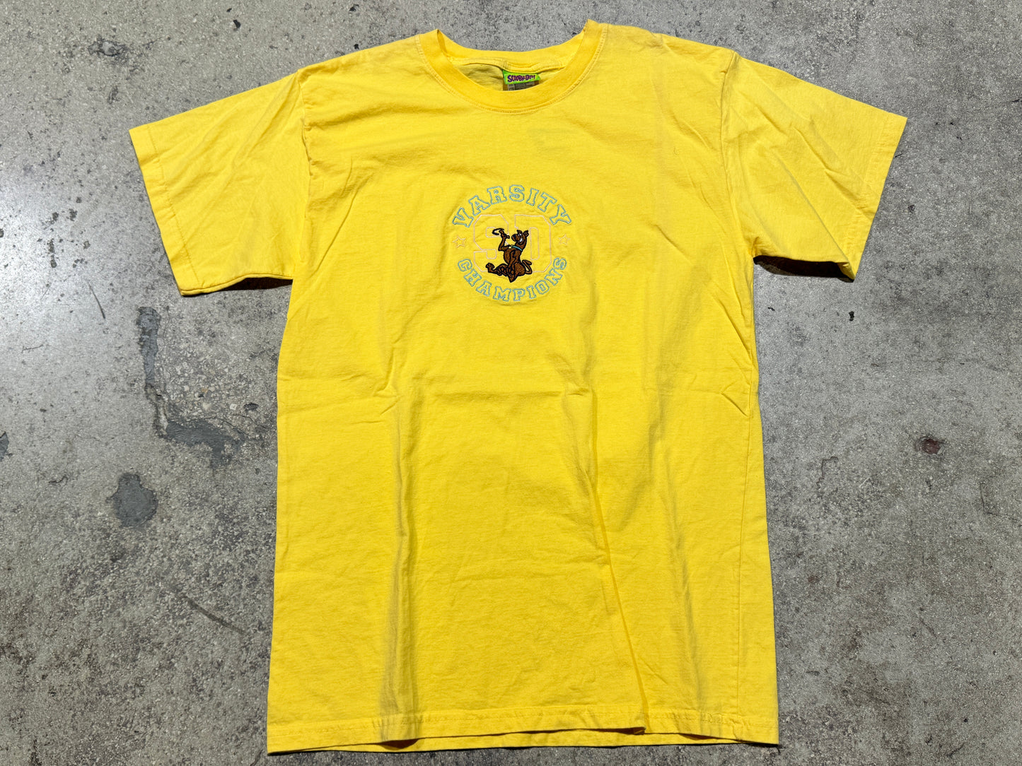 2003 Scooby Doo Varsity Champs Tee - Yellow Size Large