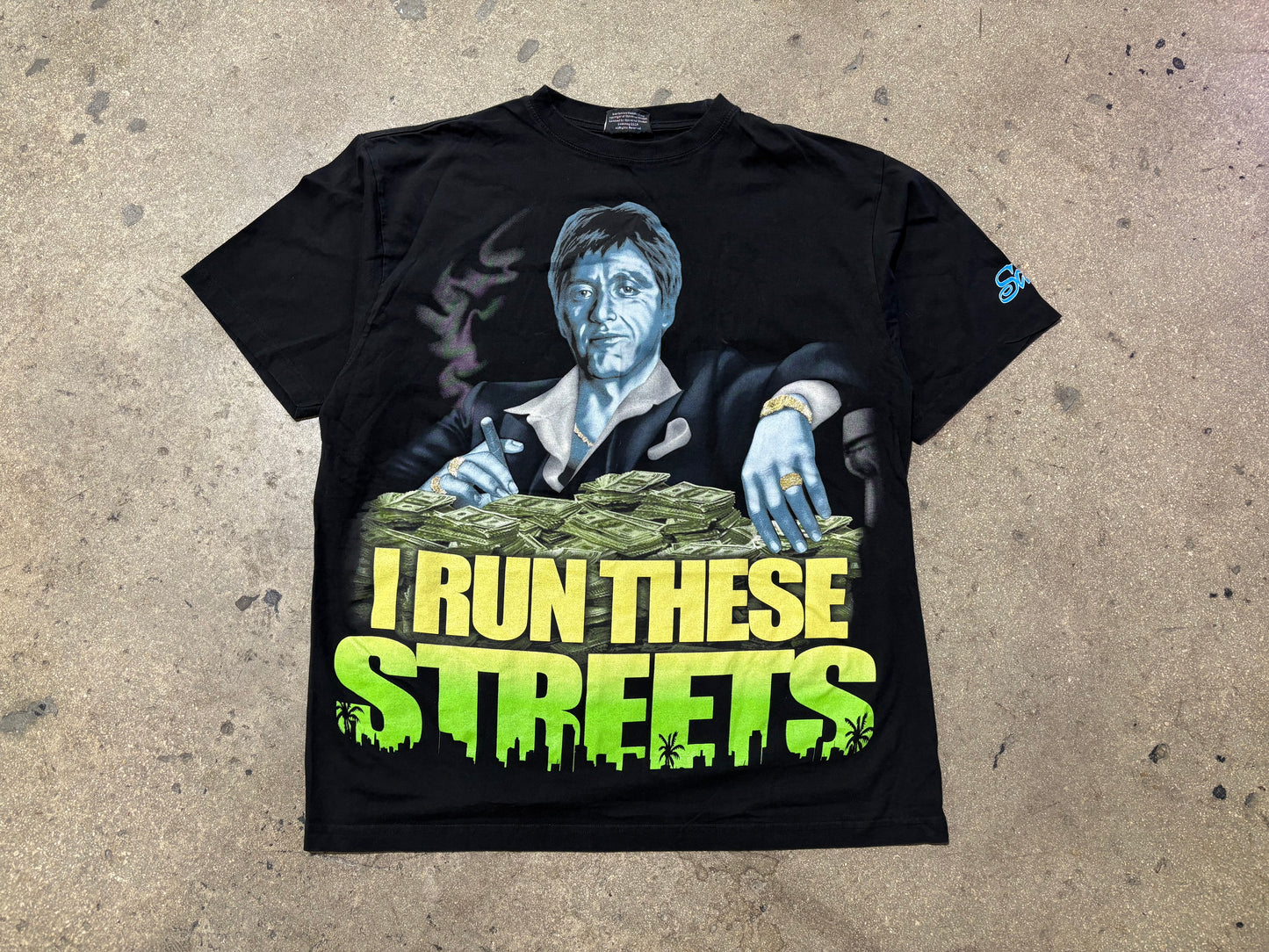 Scarface I Run These Streets Tee - Black Size XL