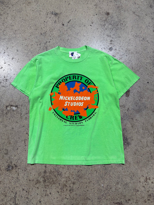 1990 Nickelodeon Studios Tee - Slime Green Size Large (21 x 27.5)