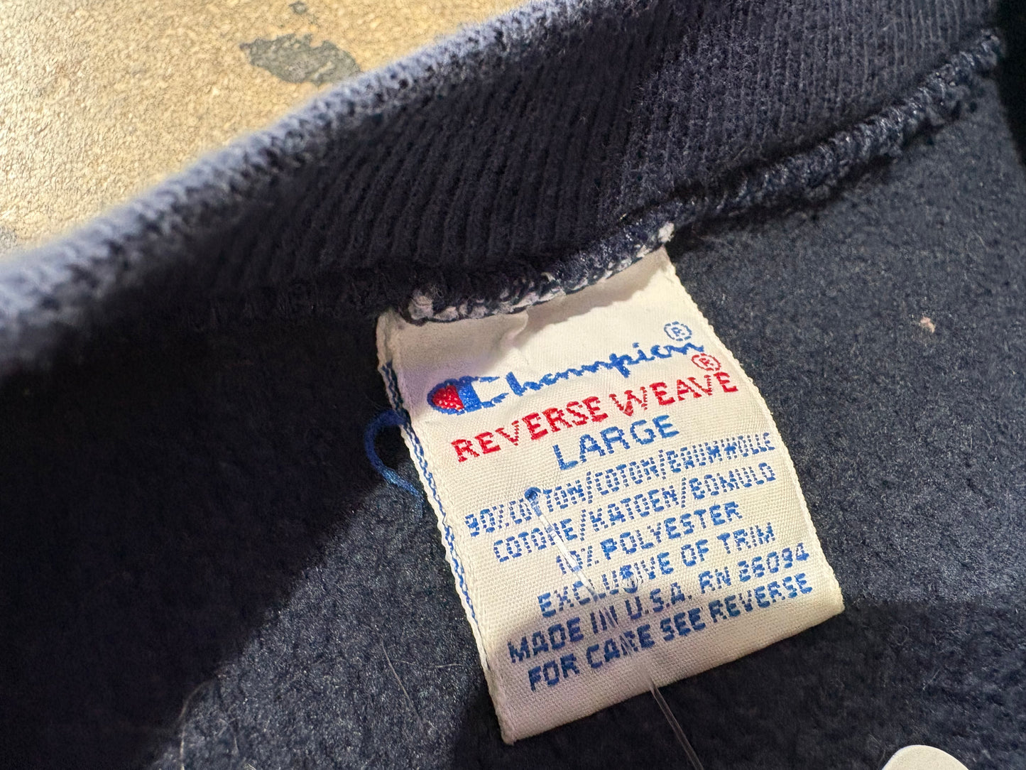 Champion Reverse Weave University Of Miami UM Crewneck - Navy Size Large