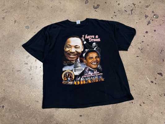 MLK Obama I have a Dream Tee - Black Size XXL