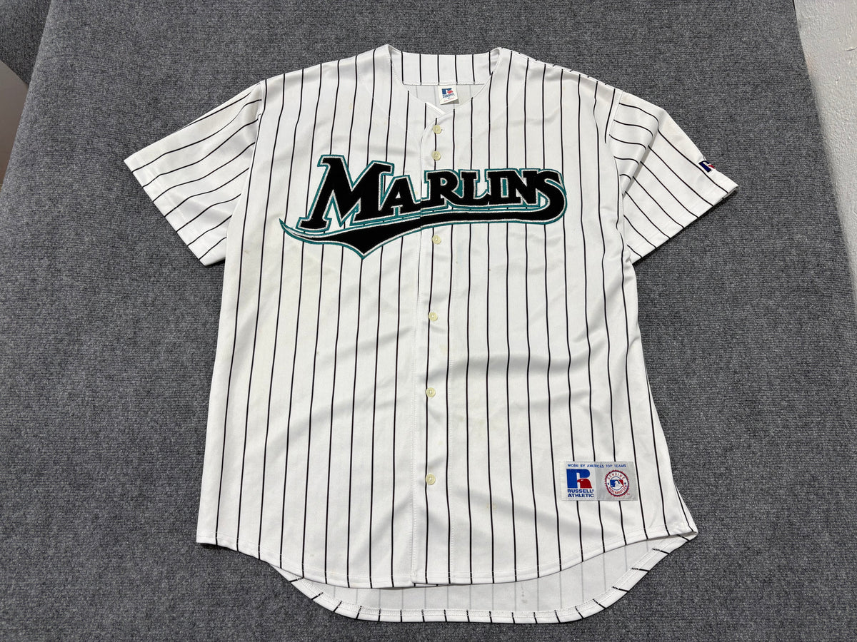 Florida Marlins Pinstripe Jersey - White Size XL