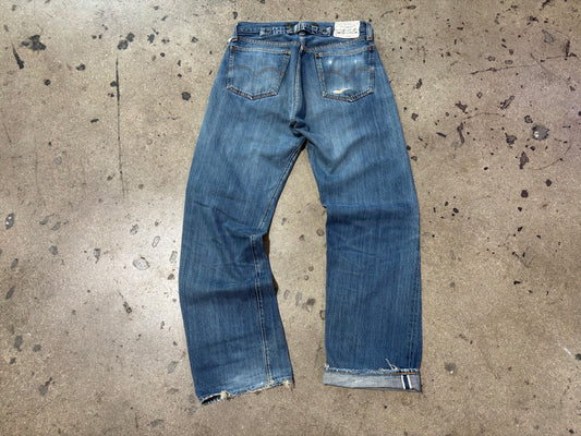 90s Levis 201xx Buckle Buckle Selvedge Denim - Blue Size 32 x 34