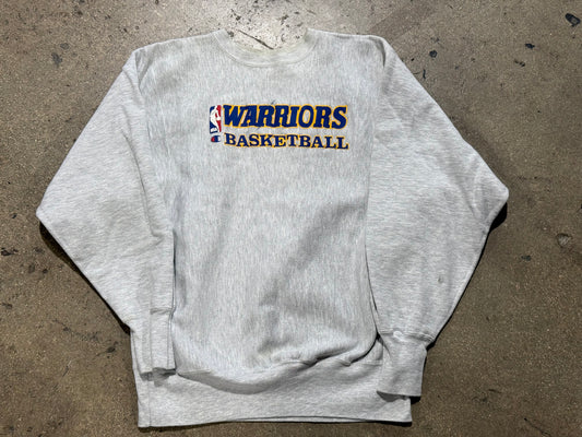 Champion Reverse Weave Golden State Warriors Crewneck - Ash Grey Size XL