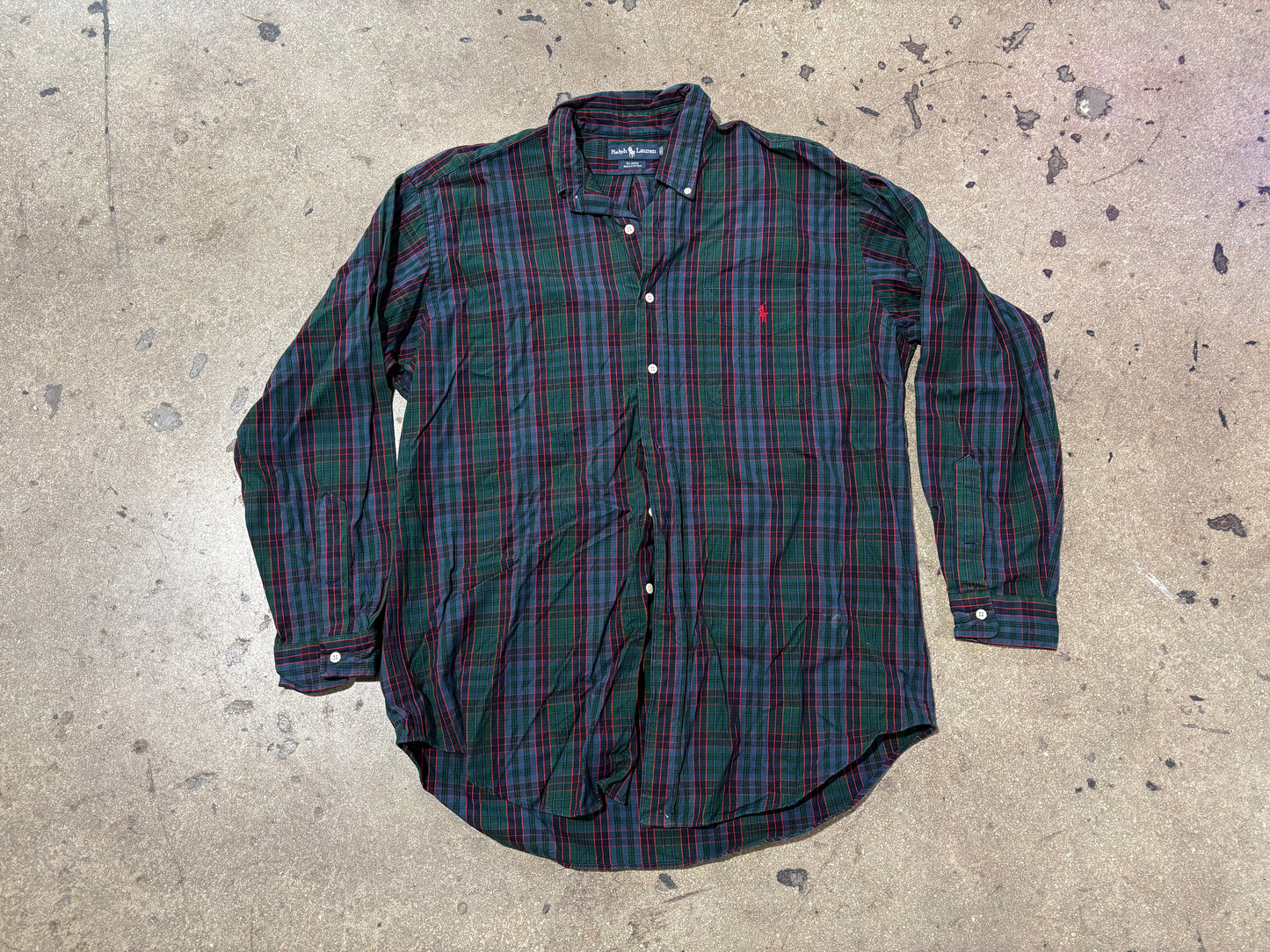 Polo Ralph Lauren Plaid Button Down - Green / Red Size Large