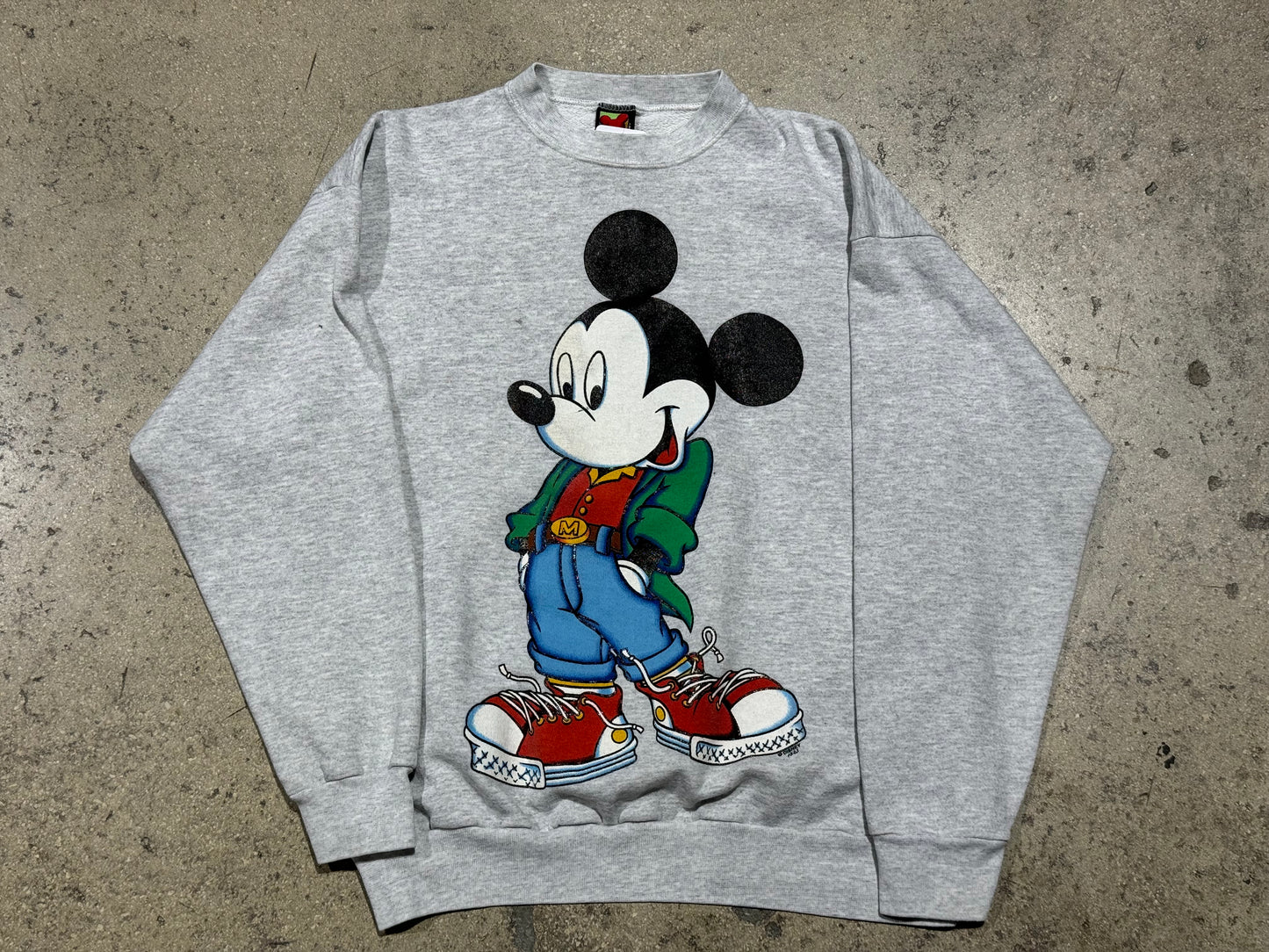 Disney Mickey Gets A Fit Off Crewneck - Ash Grey Size XL