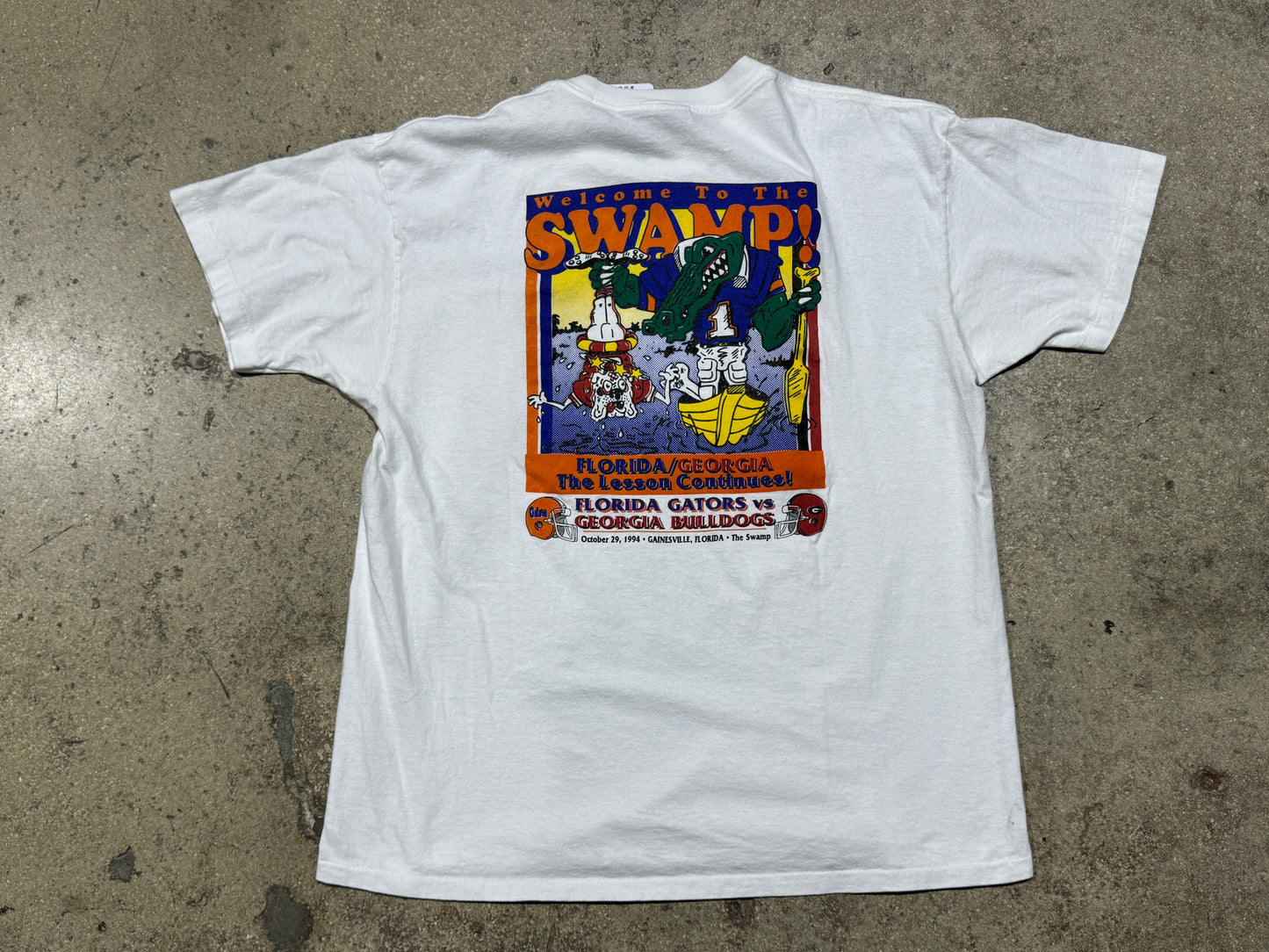 1994 CFB Swamp Classic Florida Vs Georgia Tee - White Size XL