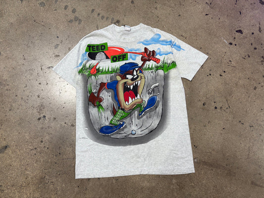 1997 Taz Teed Off AOP Tee - Grey Size XL