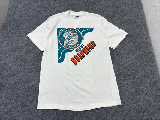 1990 Miami Dolphins 25 Seasons Tee - White Size XL