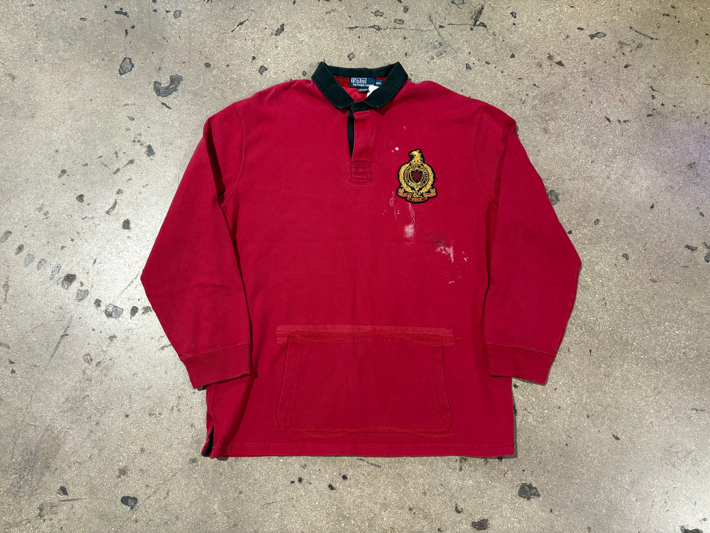 Polo Ralph Lauren Airbrushed Rugby Shirt - Red Size XXL