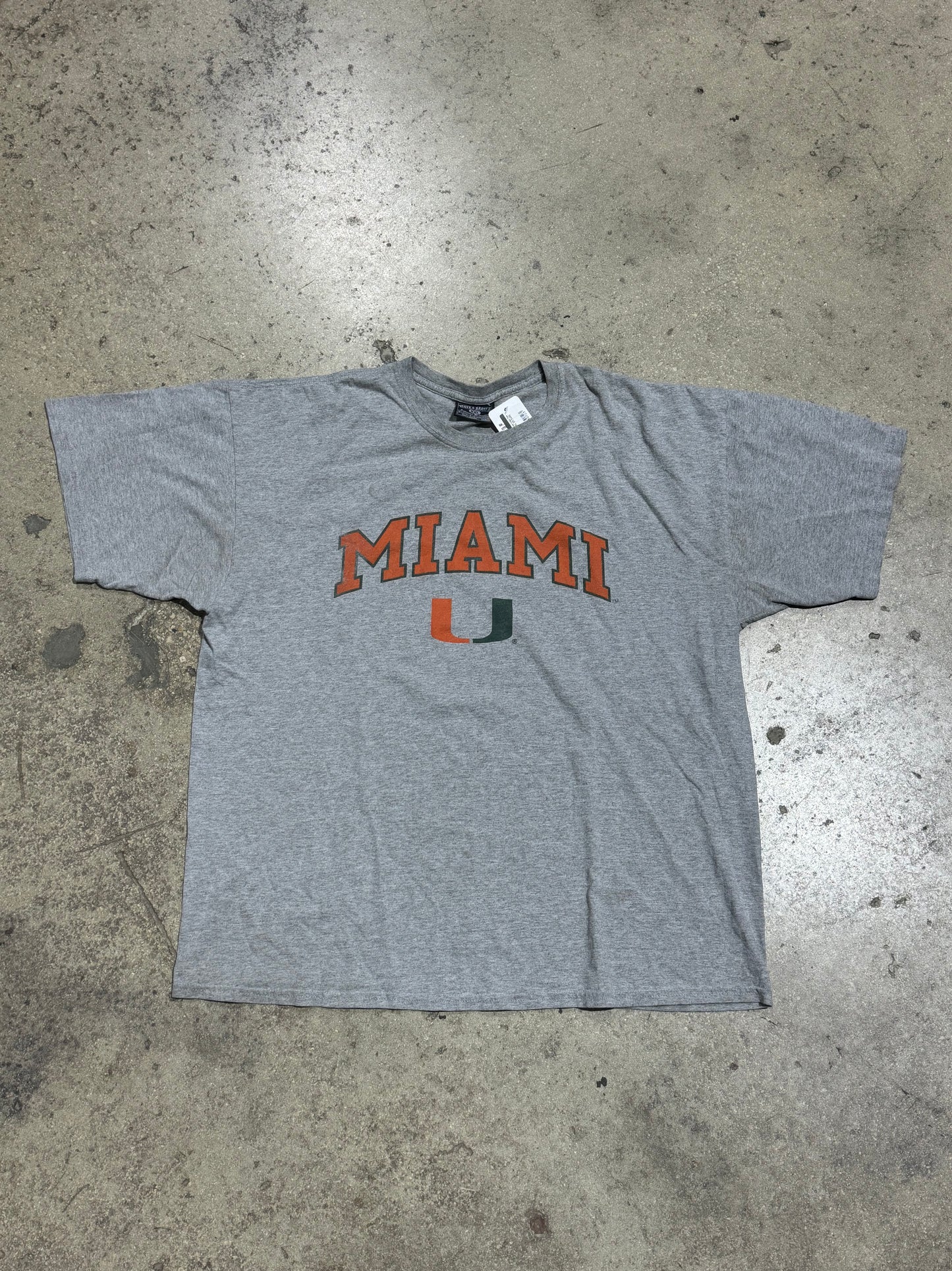 UM Hurricanes Logo Tee - Grey Size XXL