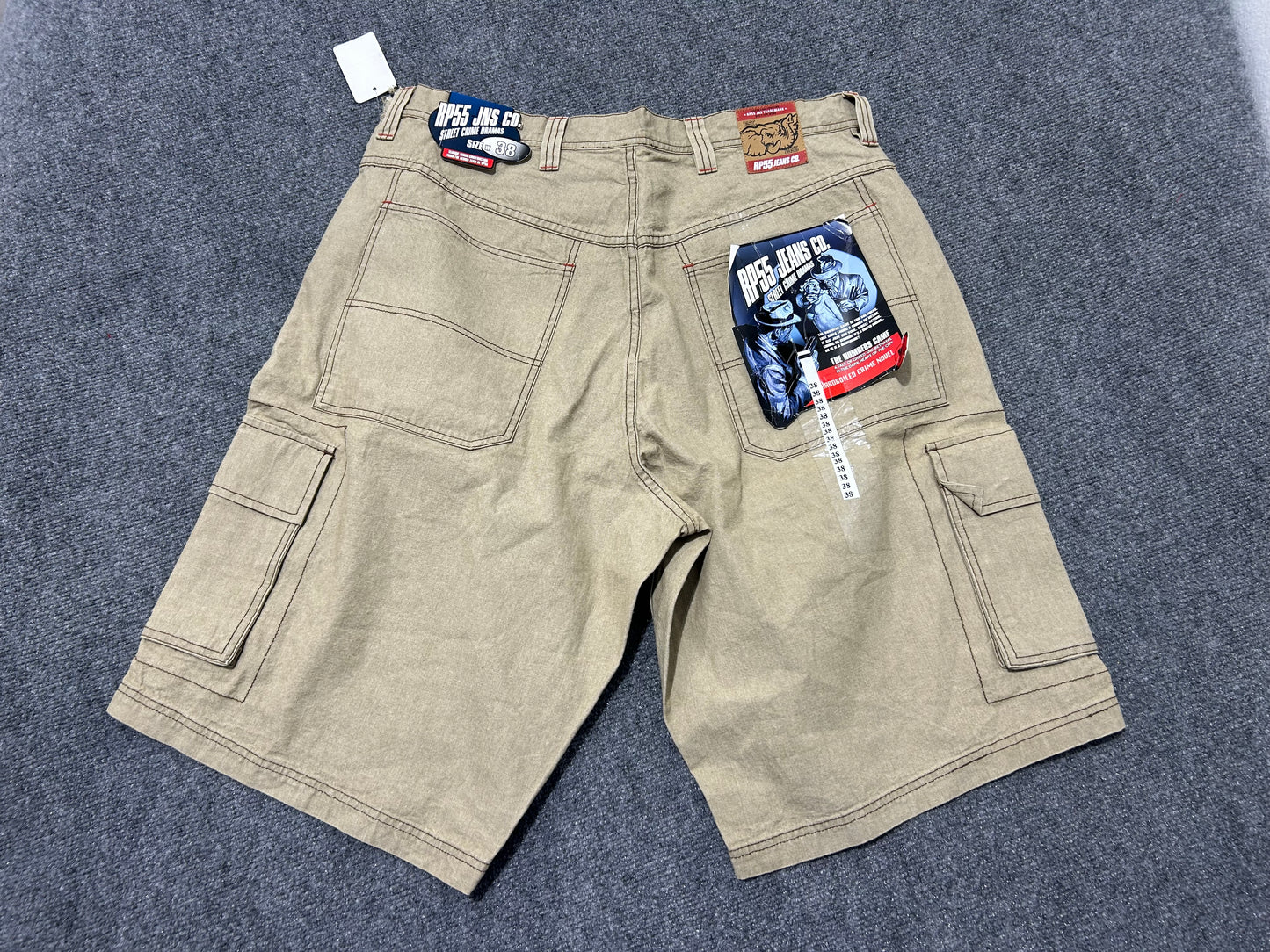 FLAWED RP55 Cargo Jean Shorts - Khaki Size 38