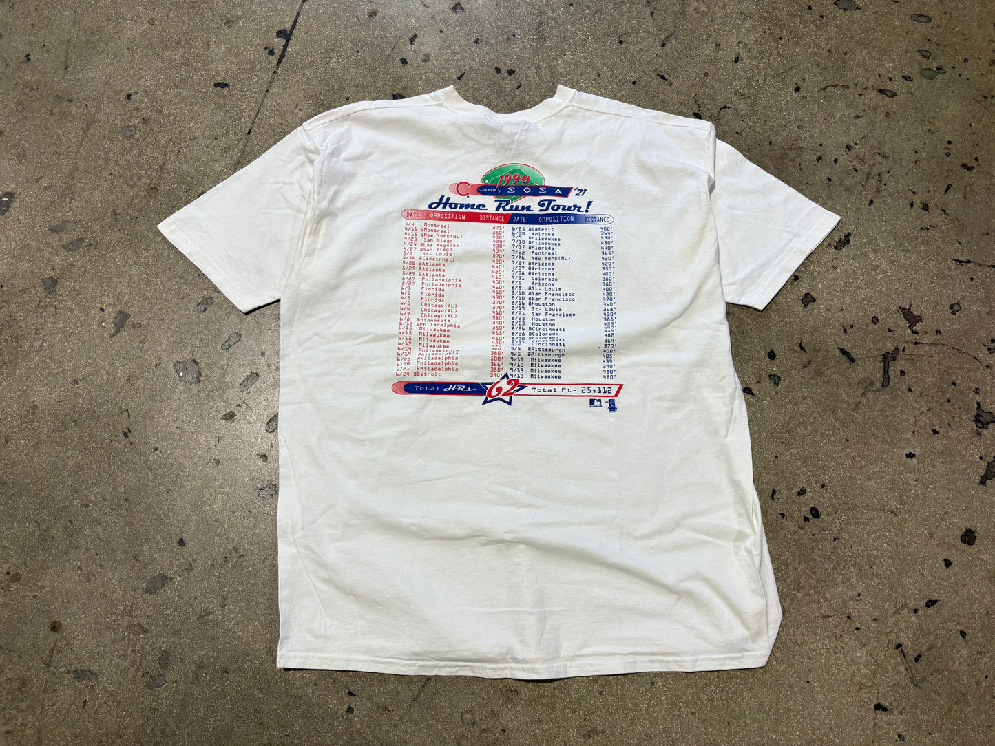1998 Sammy Sosa Home Run Tour - White Size XXL