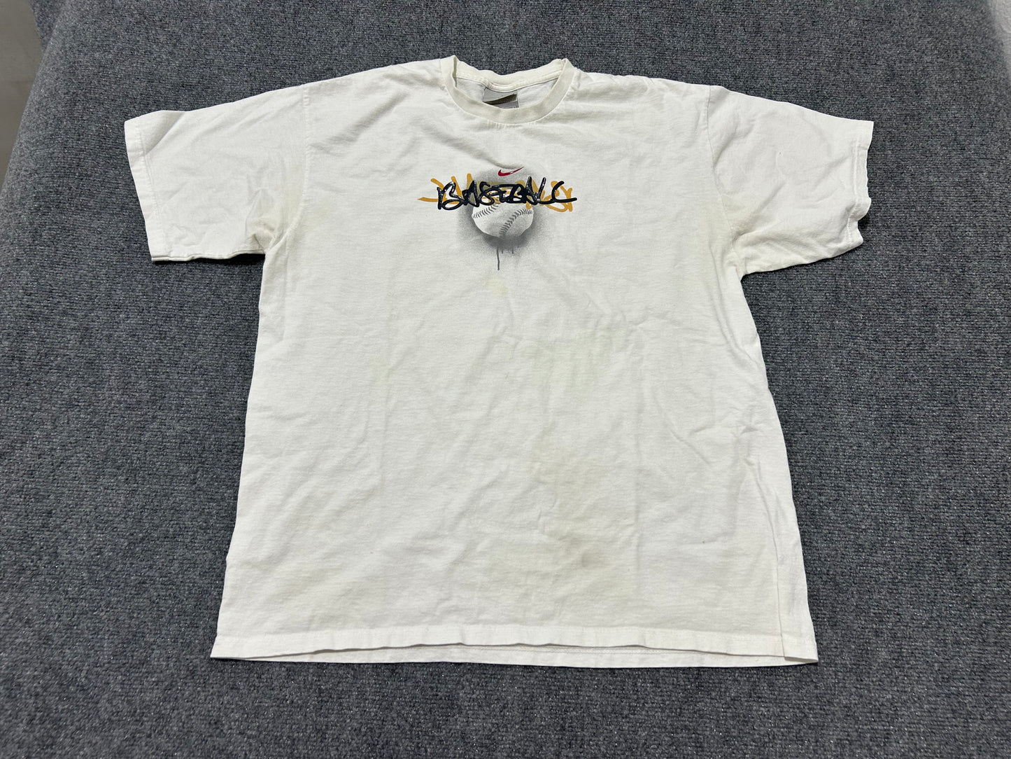 Nike Baseball Tee - White Size Large (con)