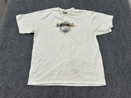Nike Baseball Tee - White Size Large (con)