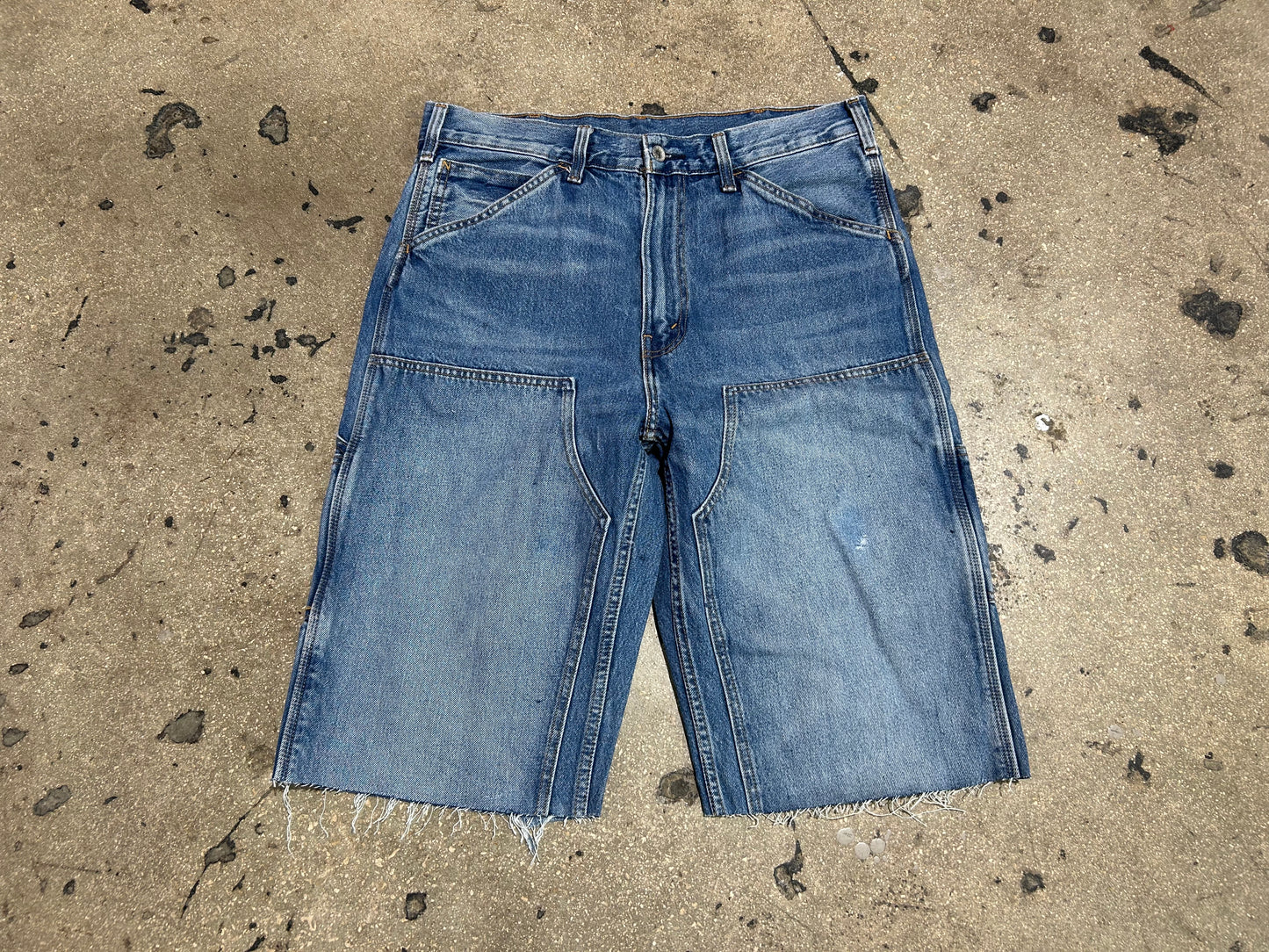 Cutoff Levis Double Knee Carpenter Jeans - Blue Size 34