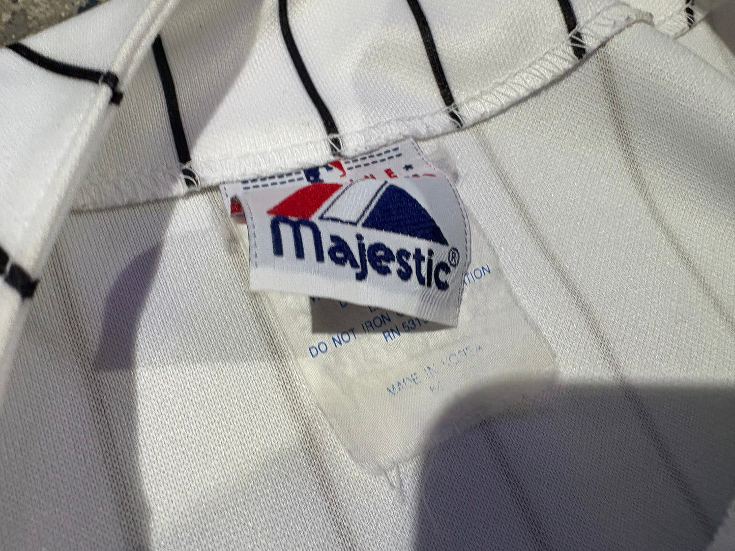 Majestic Chicago White Sox Pinstripe Baseball Jersey - White Size Medium