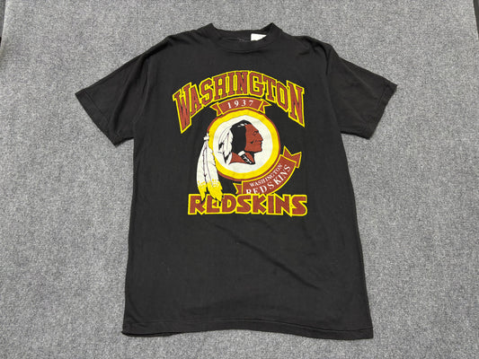 90s Washington Redskins Tee - Black Size Large