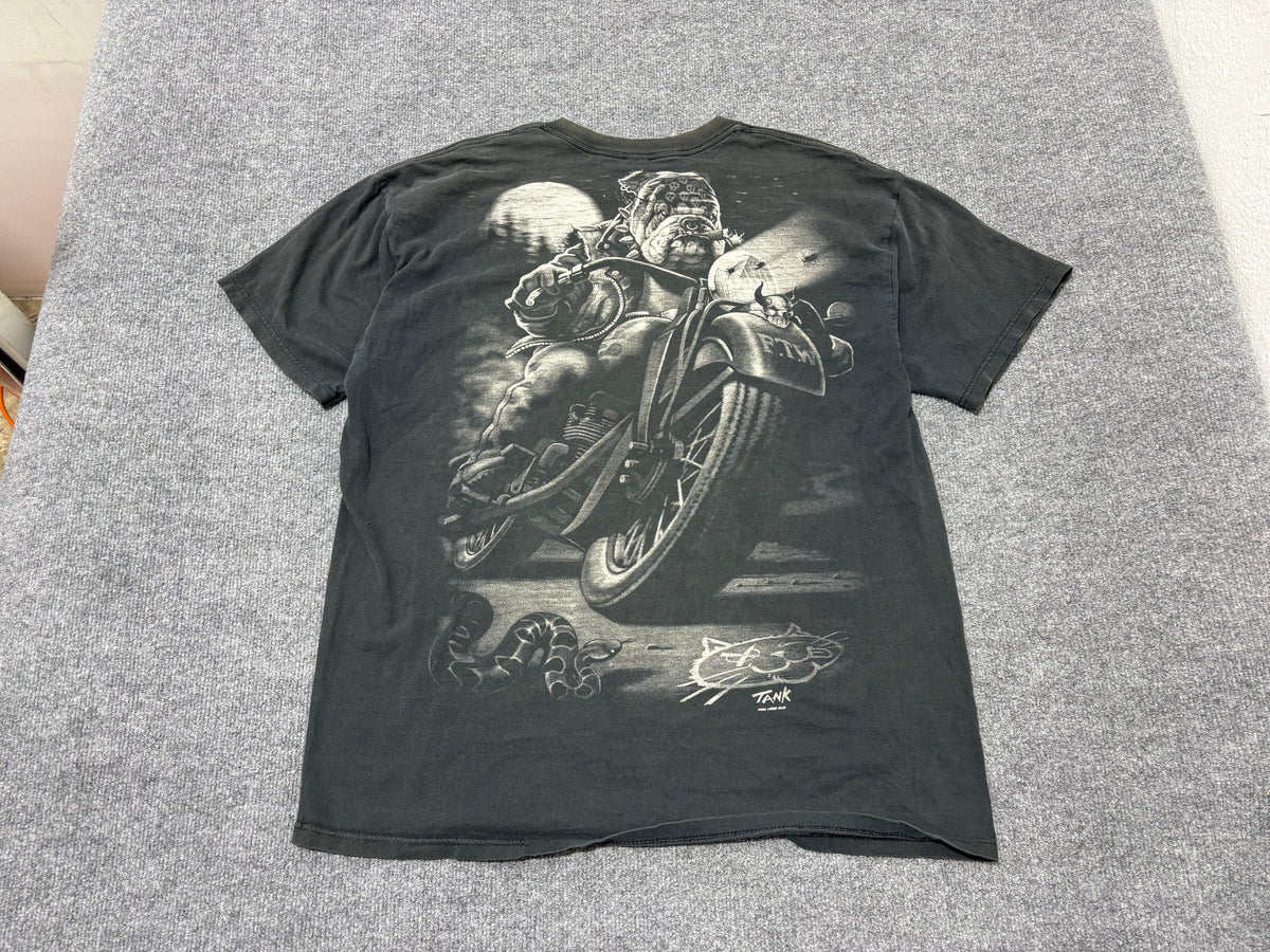 1996 Biker Bulldog Tee - Black Size XL